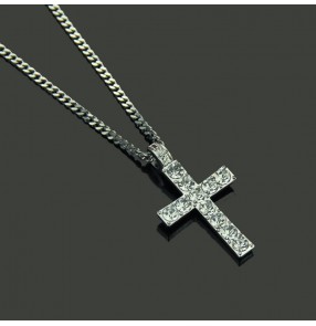 Hip Hop rapper singer jazz latin dance alloy gold cross pendant necklace Catholic religious Jewish man Cuban chain fashion pendant accessories for man